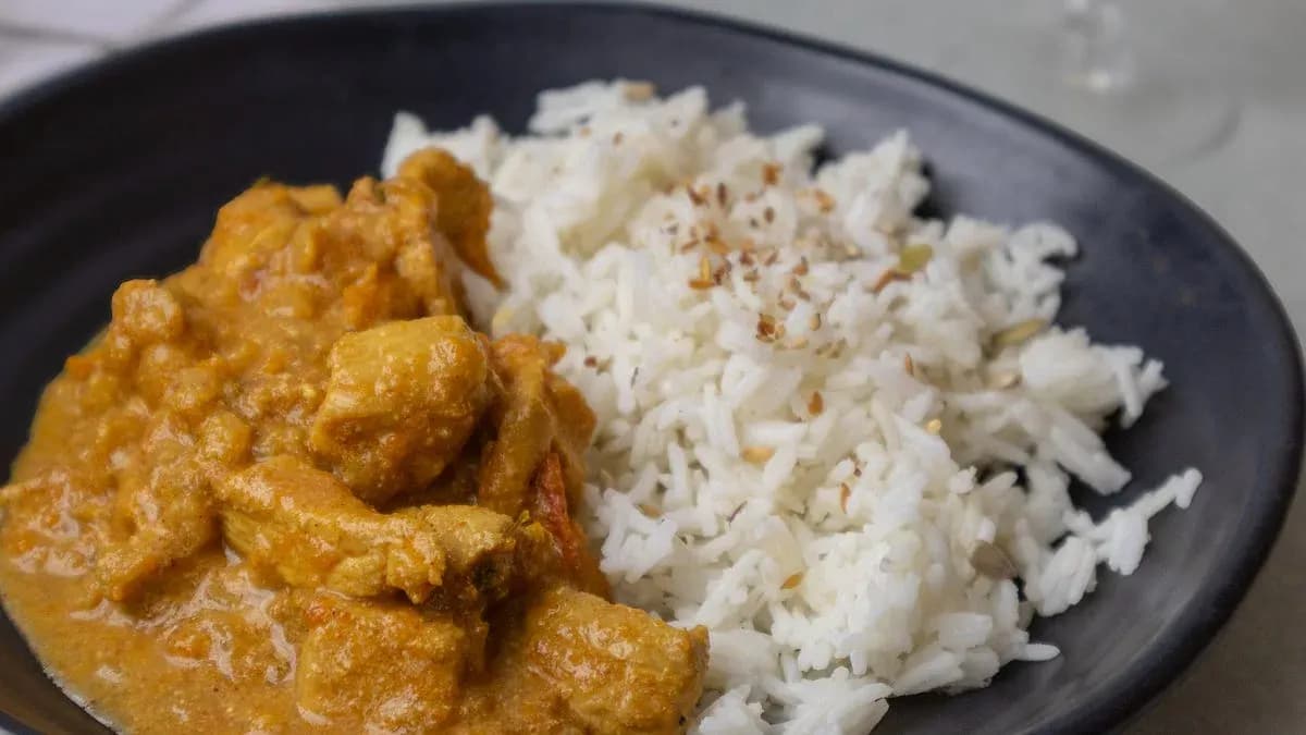 Receta: auténtico pollo al curry con arroz